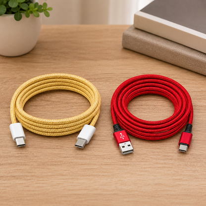 3M Fast Charging Cable Set (2-Pack) – USB to USB-C & USB-C to USB-C
