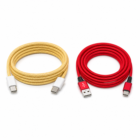 3M Fast Charging Cable Set (2-Pack) – USB to USB-C & USB-C to USB-C