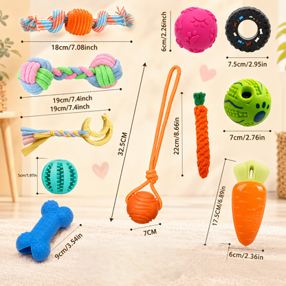 Chewable Dog Toy Set-Pack of 12 (Random selection)