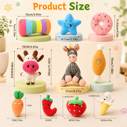Chewable Dog Toy Set-Pack of 12 (Random selection)