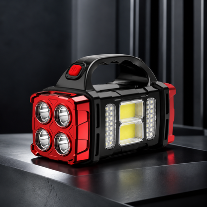 Portable LED Flashlight Solar & USB Rechargeable – 4 Light Modes