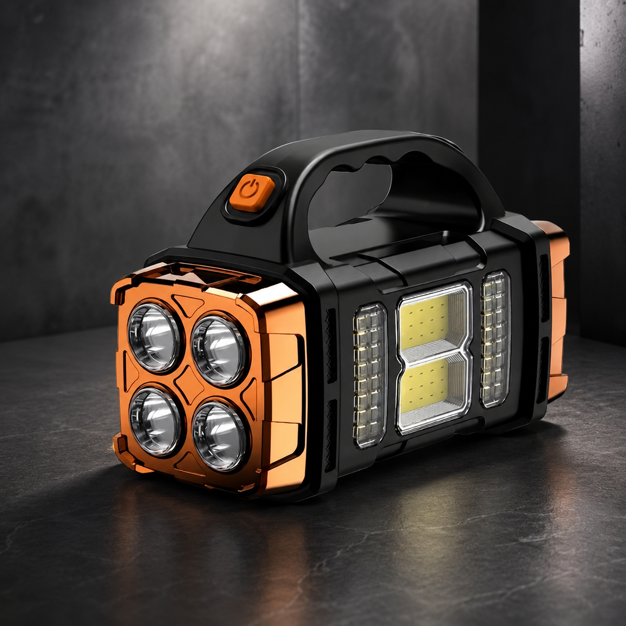 Portable LED Flashlight Solar & USB Rechargeable – 4 Light Modes