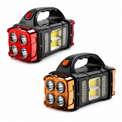Portable LED Flashlight Solar & USB Rechargeable – 4 Light Modes