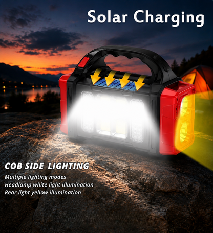 Portable LED Flashlight Solar & USB Rechargeable – 4 Light Modes