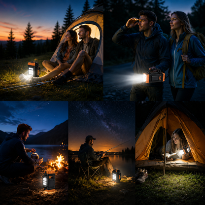 Portable LED Flashlight Solar & USB Rechargeable – 4 Light Modes